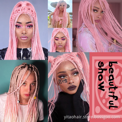 wholesale Jumbo Braiding Hair Synthetic pink Colorful Braids hair Extensions High Fiber Twist Braiding Hair for woman 24Inch